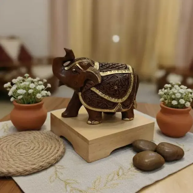 Handicrafted Wood  Antique Charming Elephant