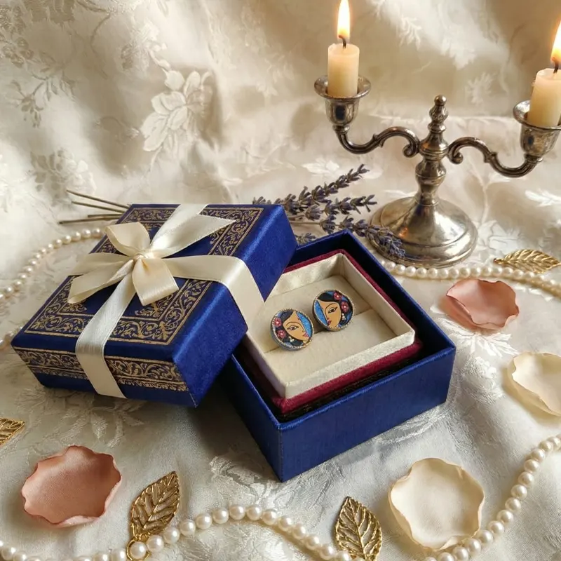 Hand-painted Stud Earrings - Image 2
