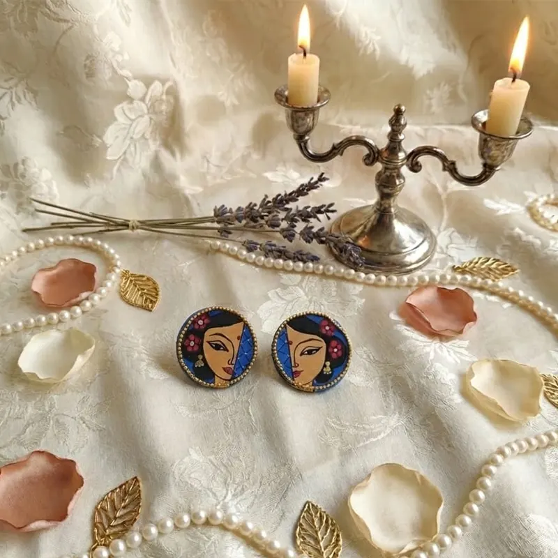 Hand-painted Stud Earrings