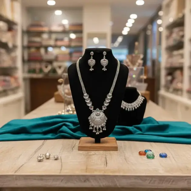 Heritage Temple Necklace With Matching Earrings